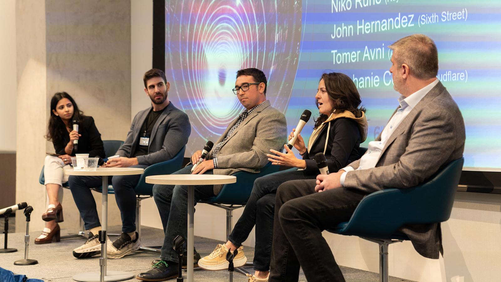 Speakers on stage at the inaugural Pace University Fintech Conference