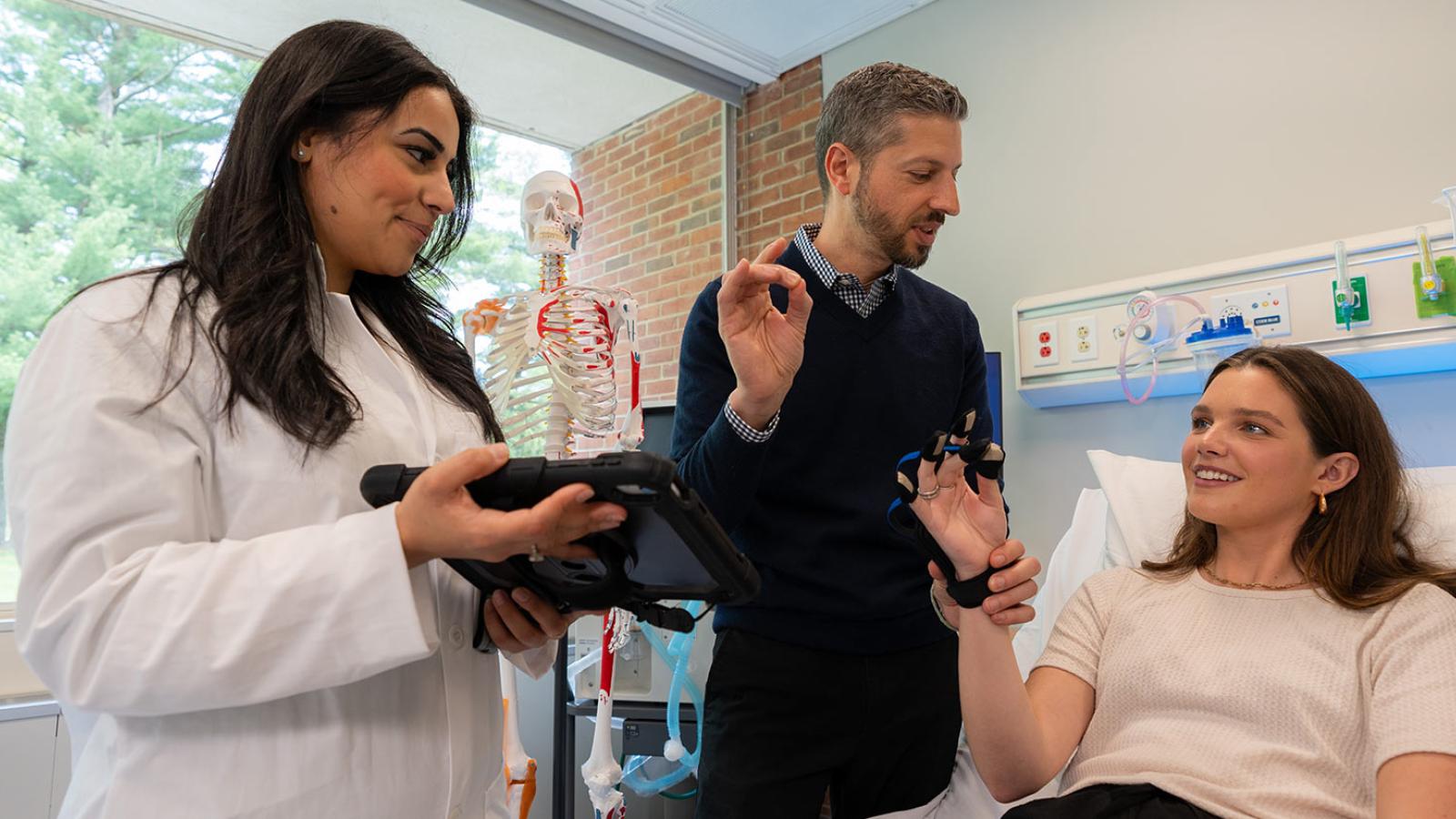 Pace University College of Health Professions Occupational Therapy, MS program students and faculty in the simulation lab.