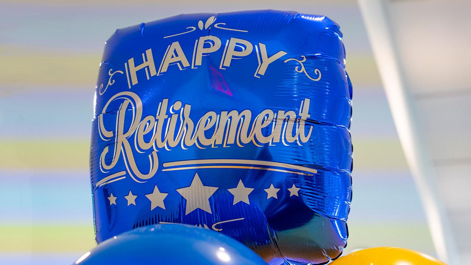 Happy Retirement ballon for all Pace University College of Health Professions retired faculty