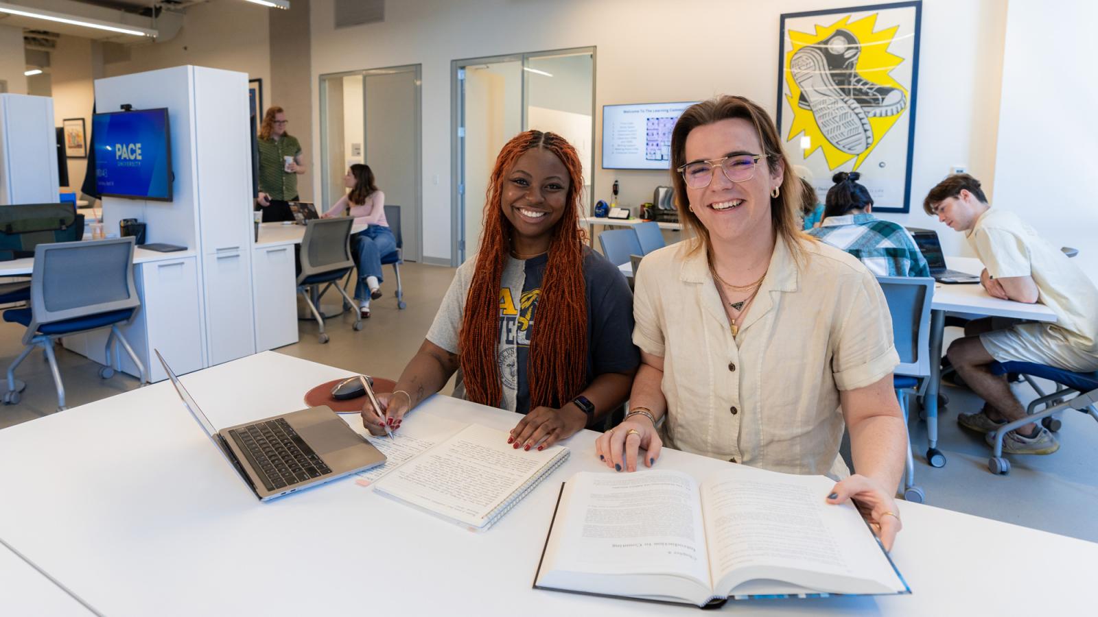 Pace students working in the Learning Commons.