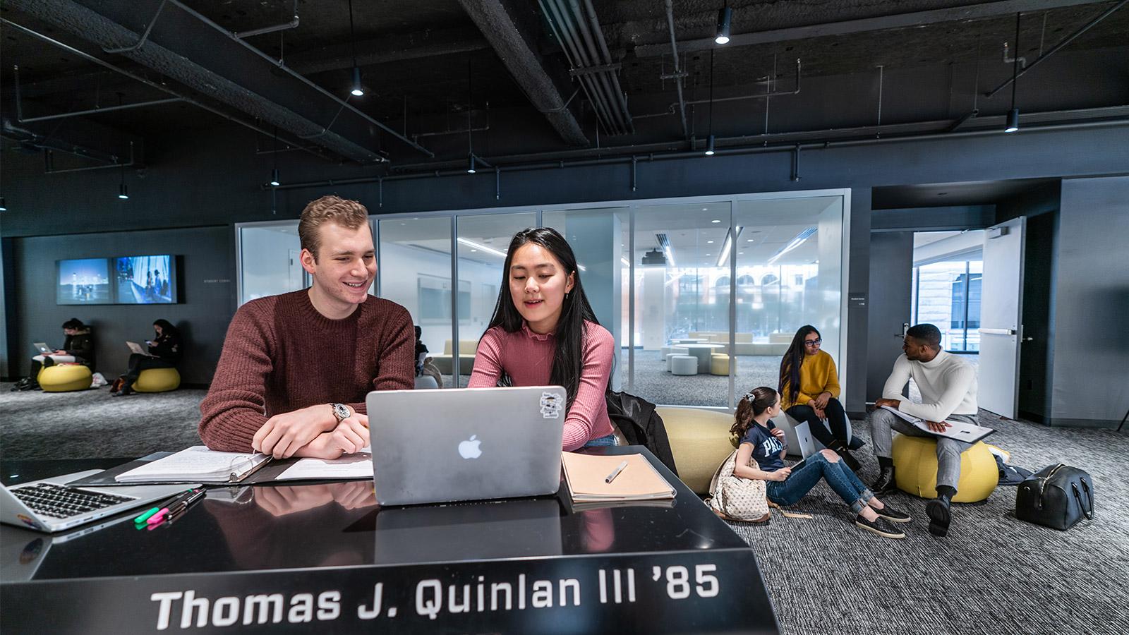 Students studying at One pace Plaza
