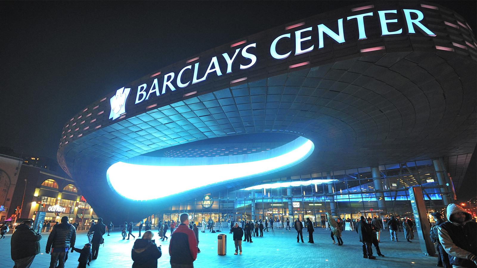 Exterior of the Barclays Center in Brooklyn, NY.