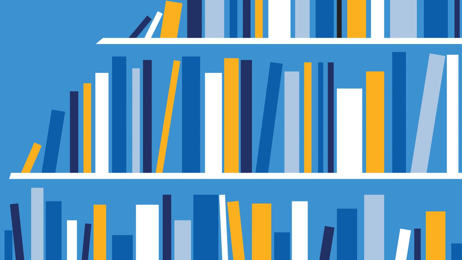 Illustration of book shelves.