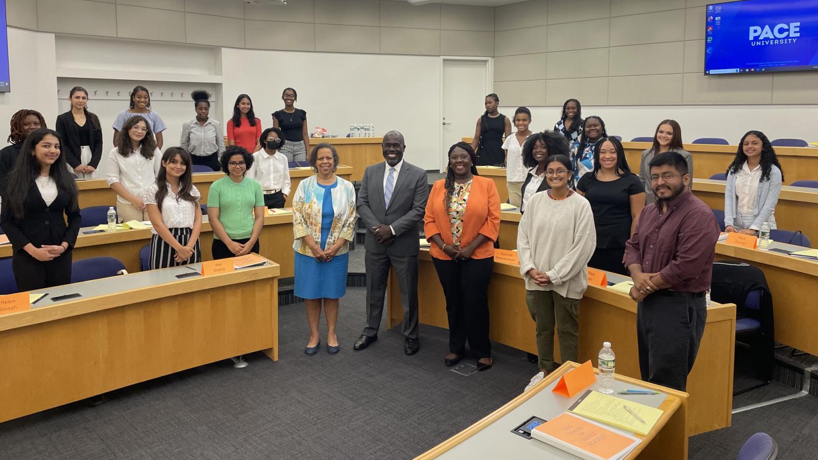 Elisabeth Haub School of Law at Pace University students and Dean in classroom