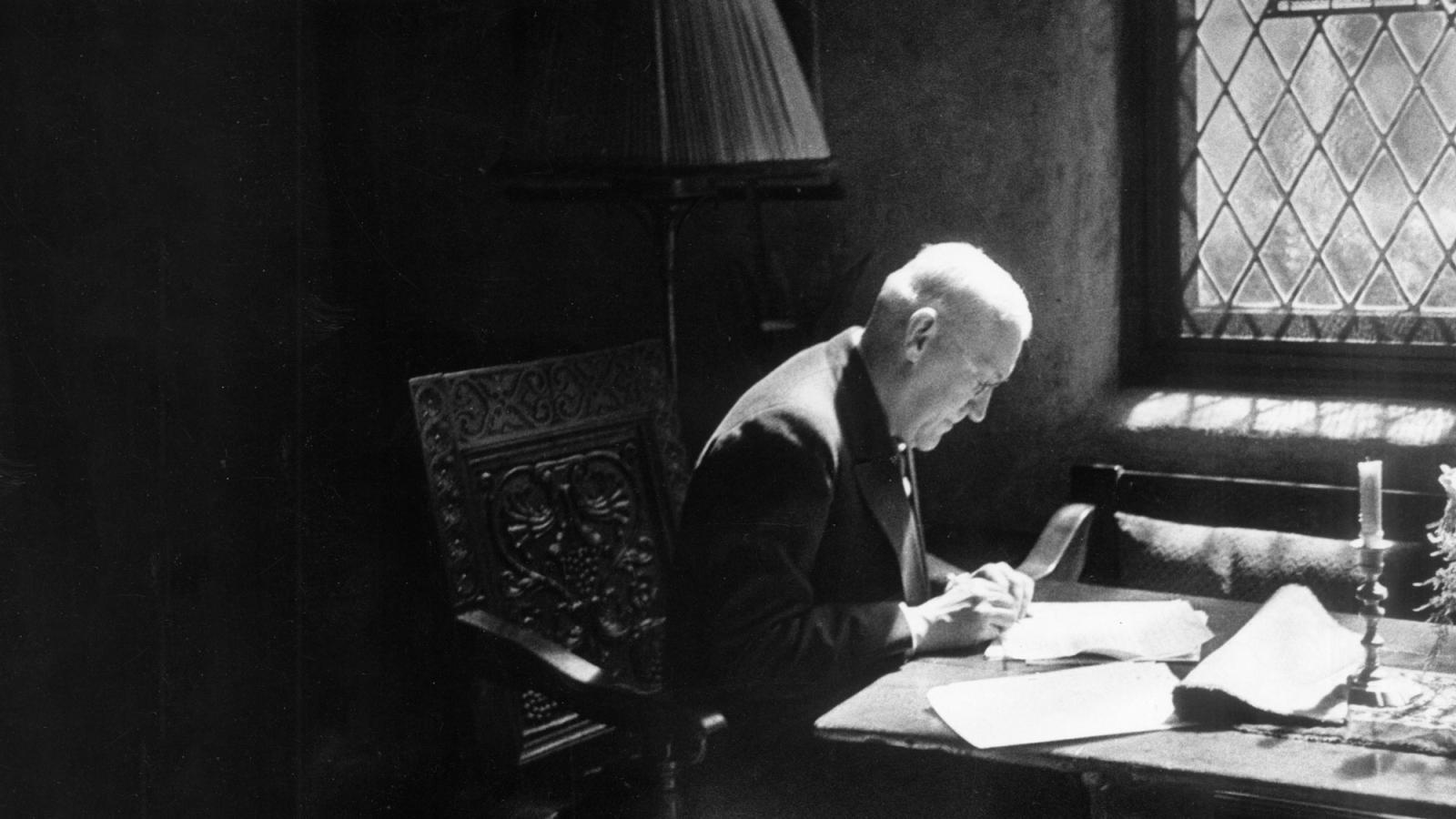 Homer Pace at his desk in the Pace Study.