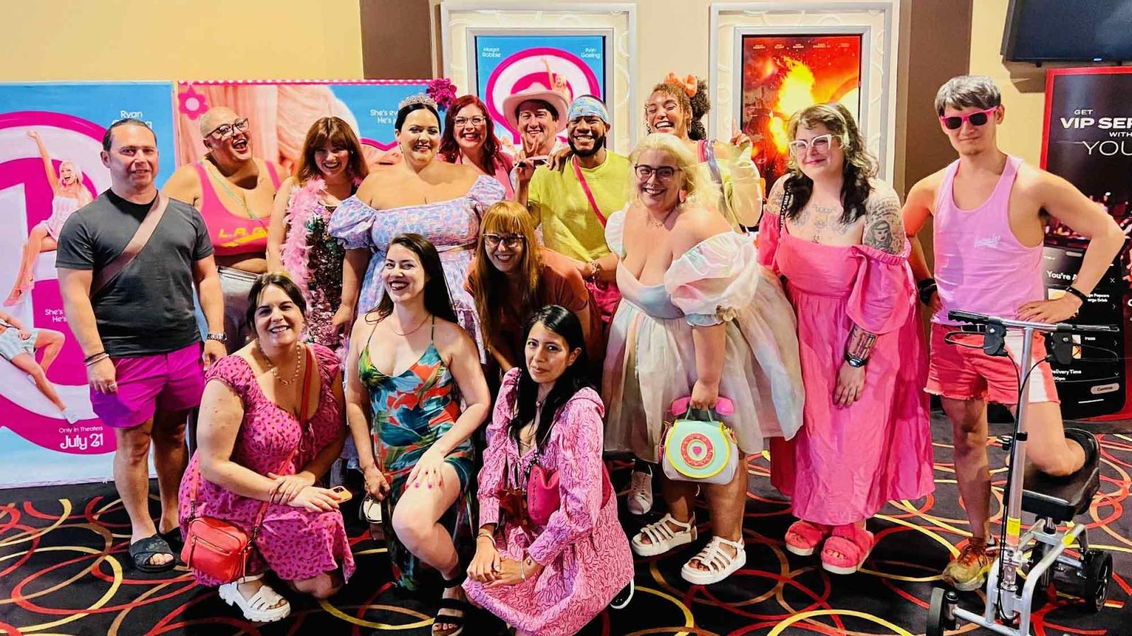Melvin Williams and his friends dress up for the premiere of Barbie.