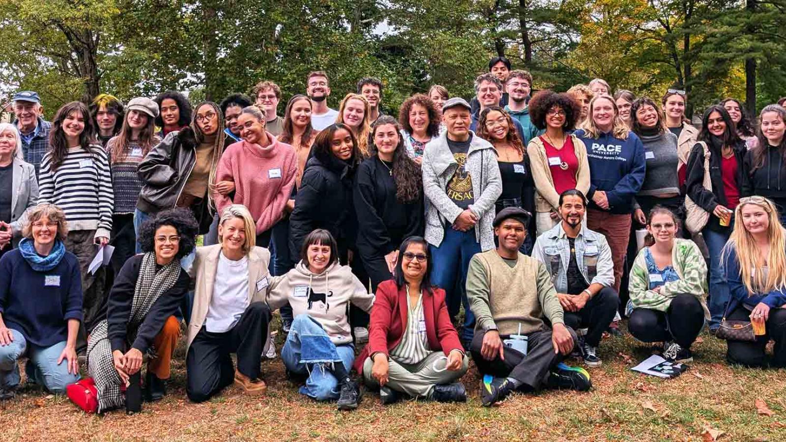 Group of students and faculty at weekend seminar