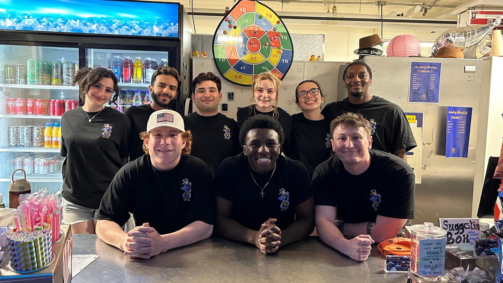 Lubin students working in the Pace Perk student-run cafe on the Pleasantville Campus