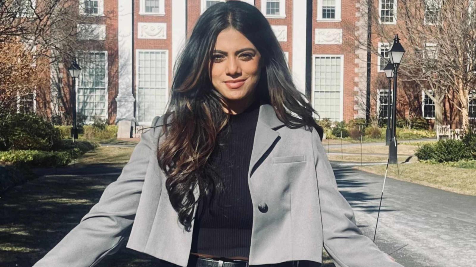 Pace Computational Economics student Vidhi Kothari posing for a photo on the Pace campus.