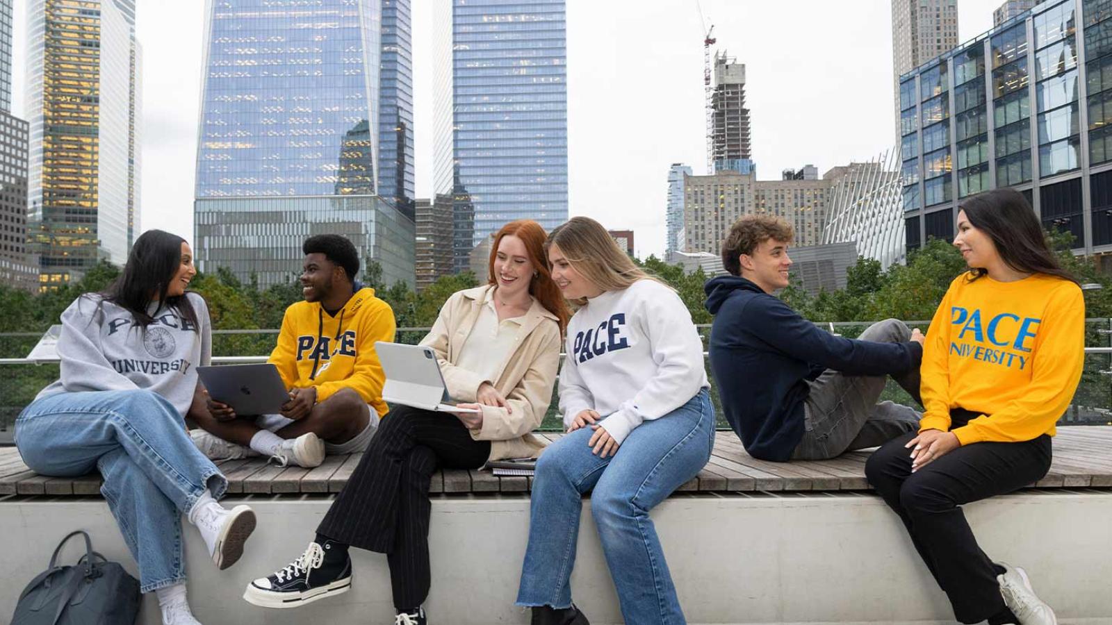 Students near the World trade Center