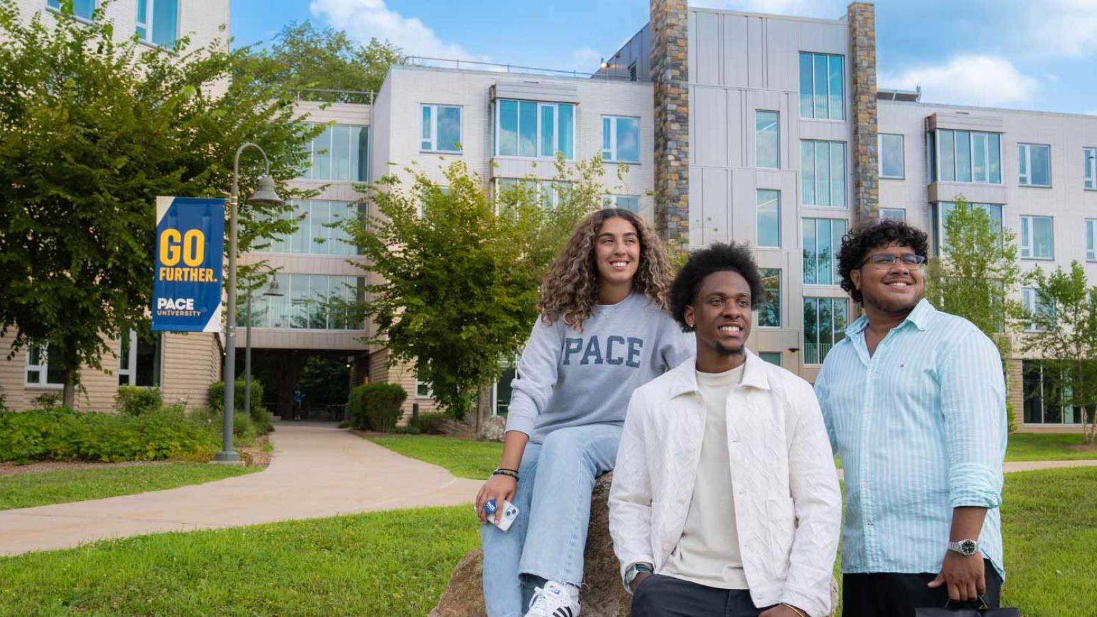 Students on the Pace Pleasantville Campus