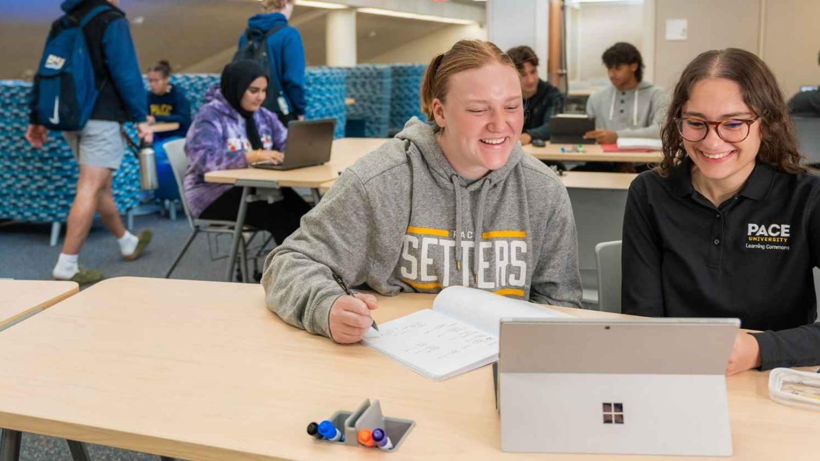 Tutor helping a student with course content