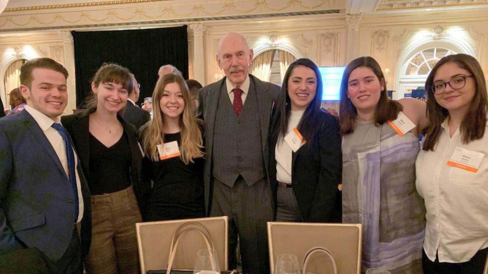 Henry Petermann '60 with Students