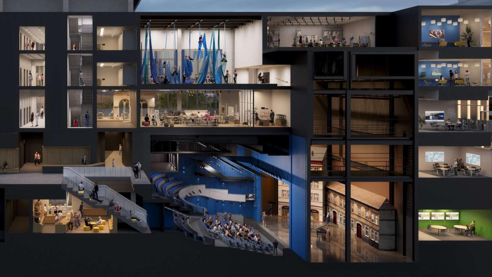 A cross section of One Pace Plaza east