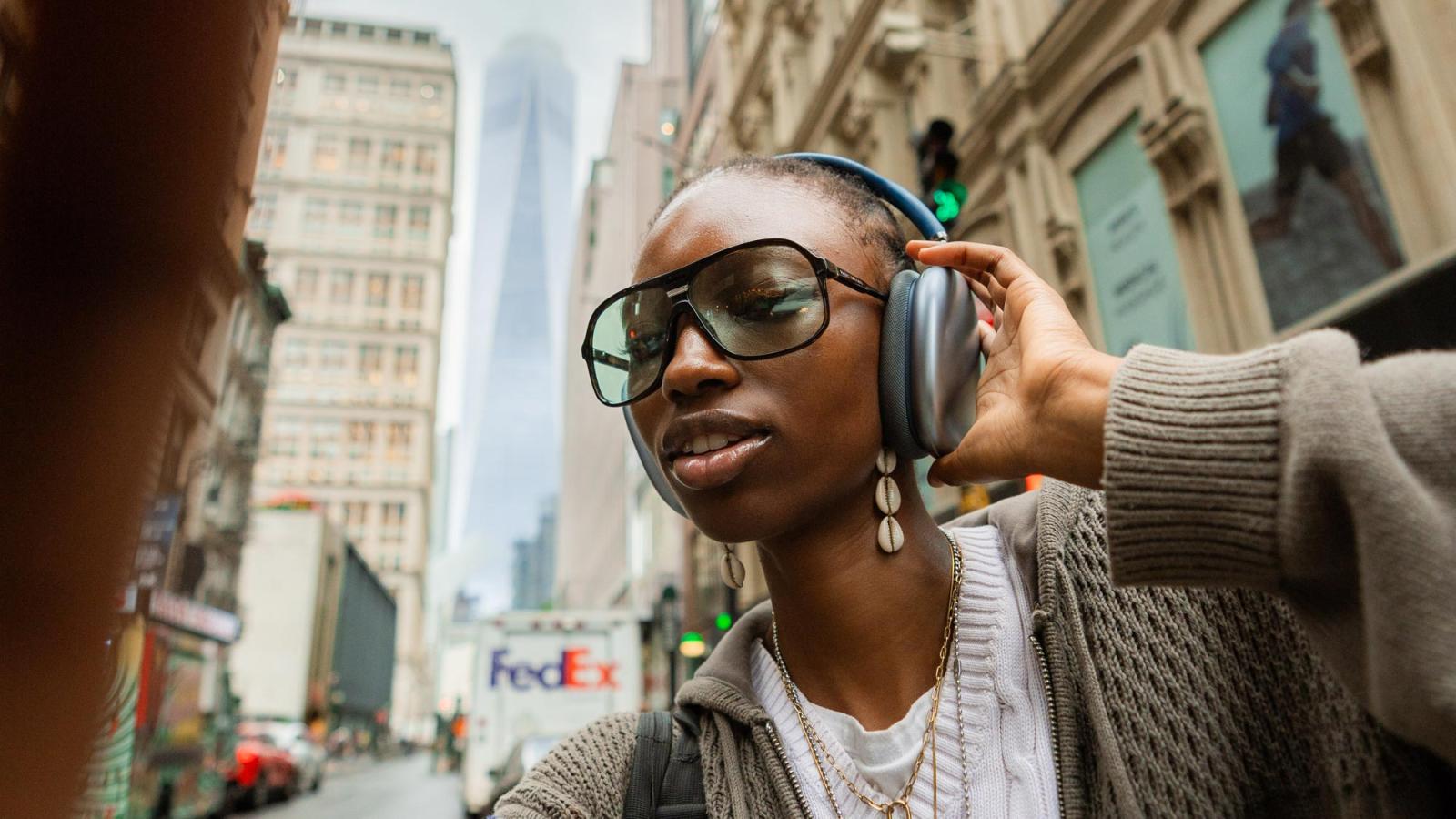 Pace University student taking a selfie in NYC.