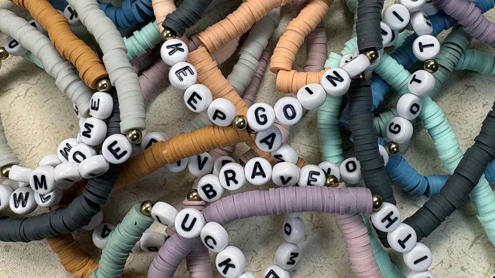 An image of friendship bracelets.