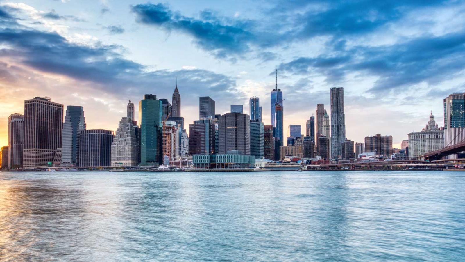 Aerial view of NYC.