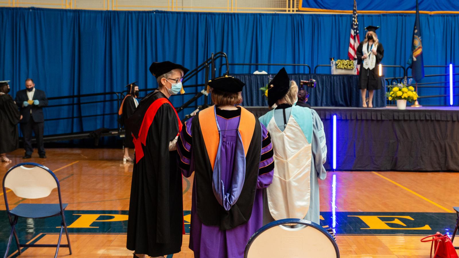 faculty in academic regalia