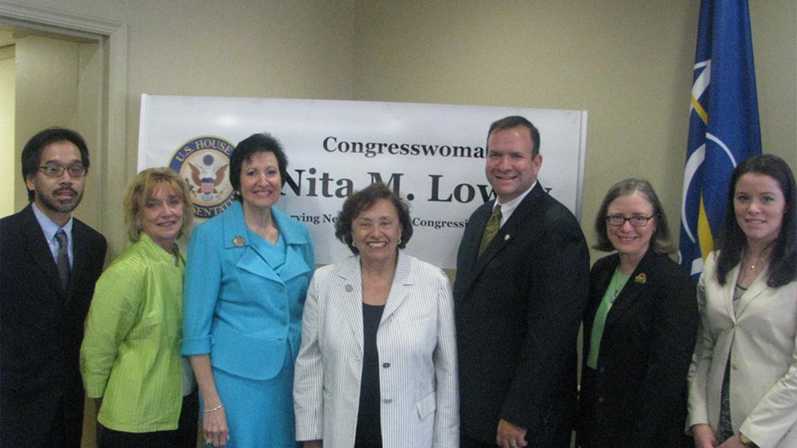 a group of people with nita lowey and dean harriet feldman