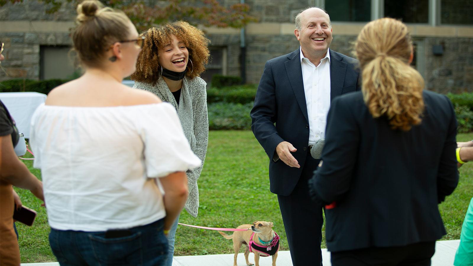 group of people laughing