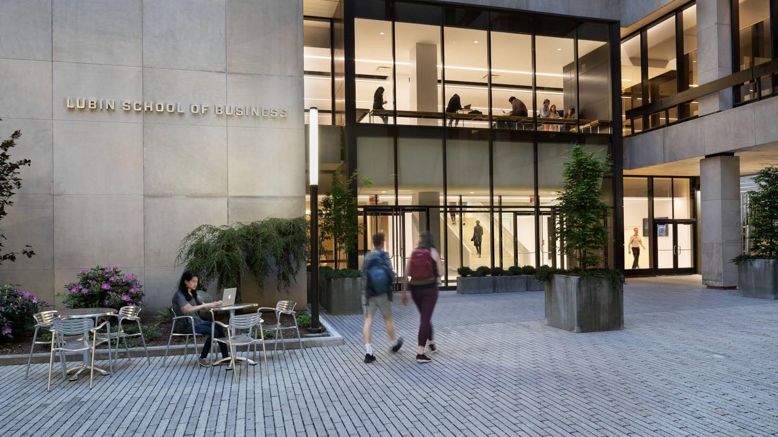 Lubin entrance in the Student Commons at One Pace Plaza on the New York City Campus