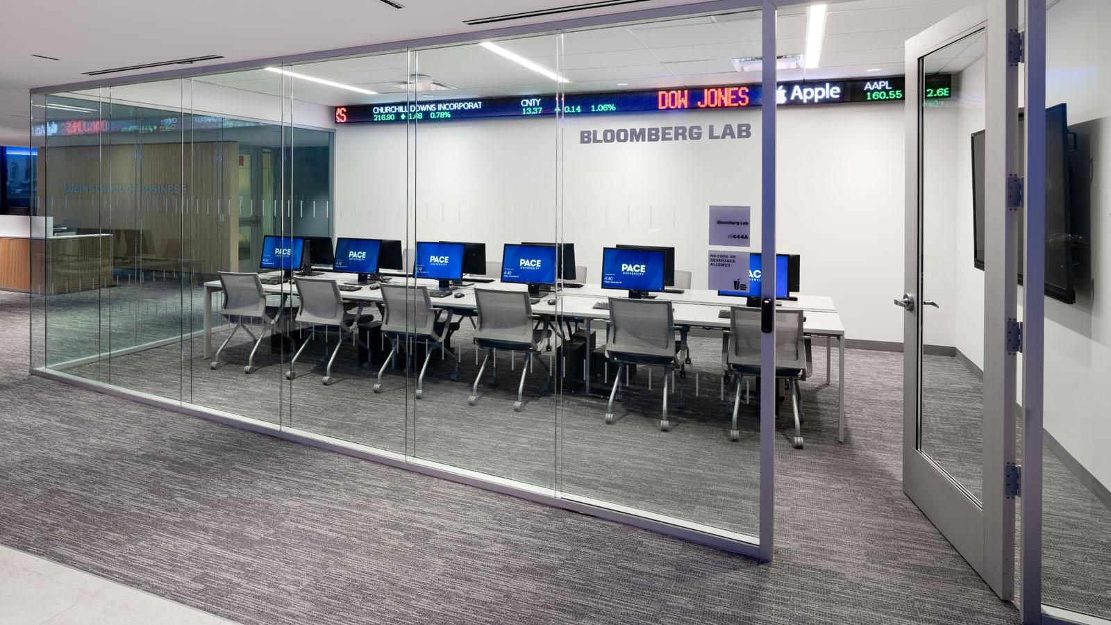 Lubin's Bloomberg Lab on the fourth floor of One Pace Plaza on the New York City Campus