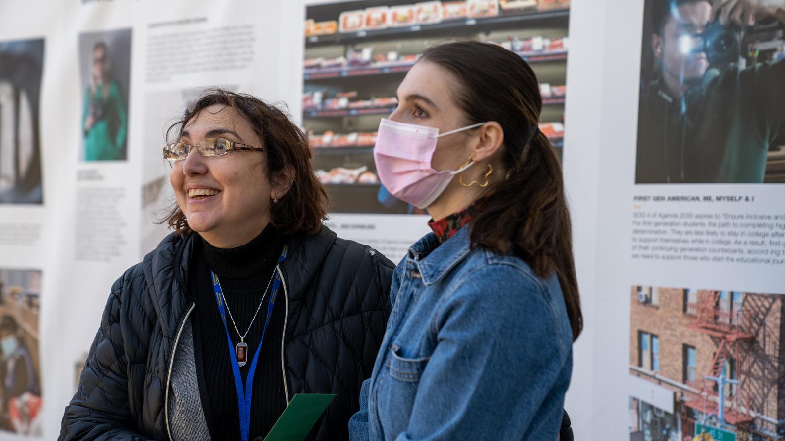 two women smiling