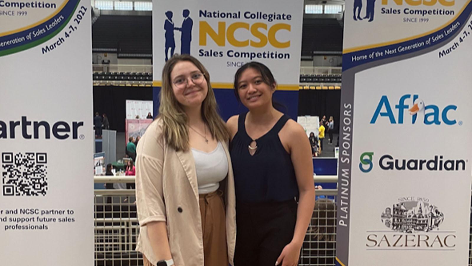 Lubin Sales Team competitors Rosemary Gleason and Katelyn Guy compete at NCSC with flying colors
