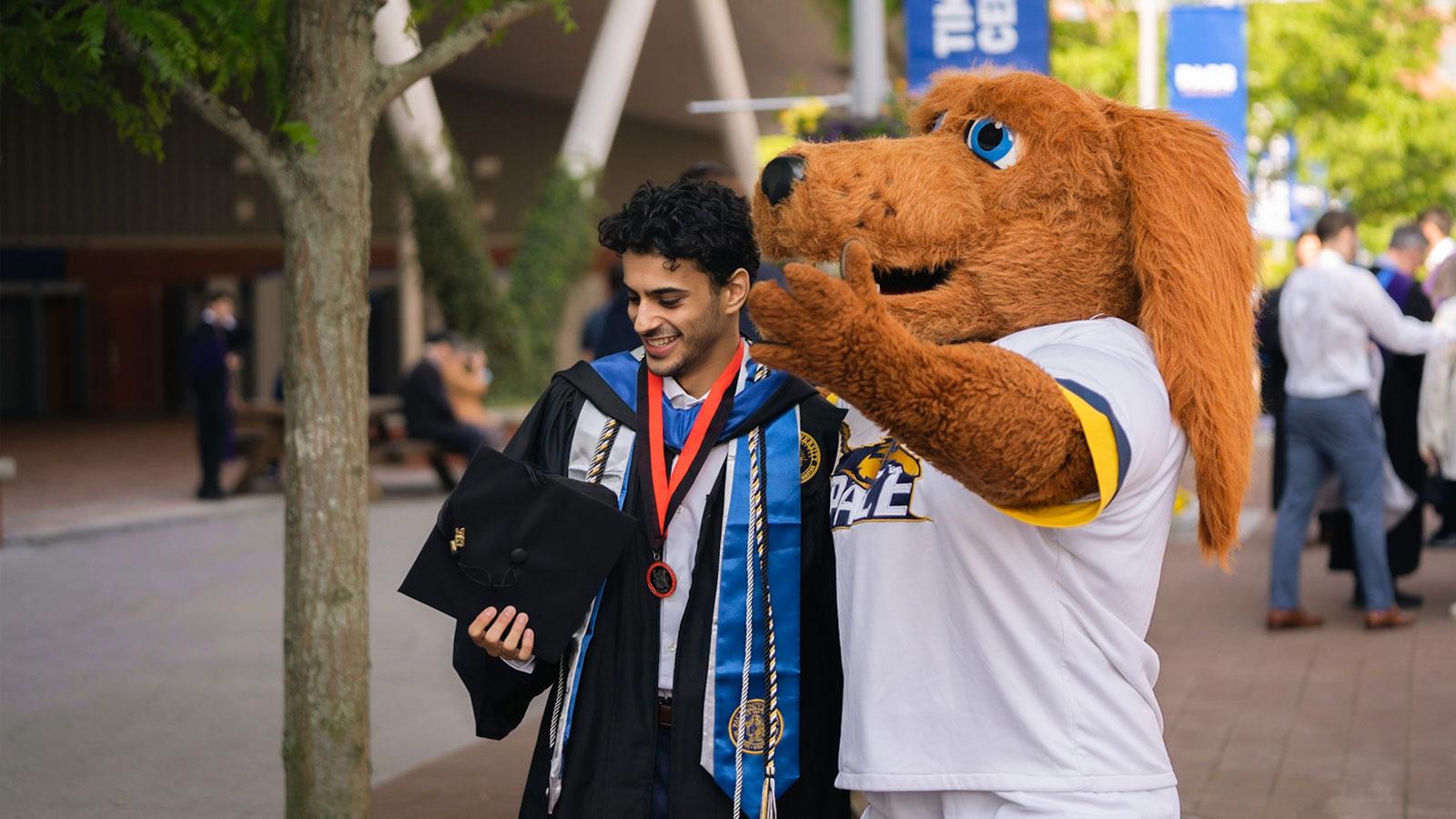 pace grad with t-bone mascot