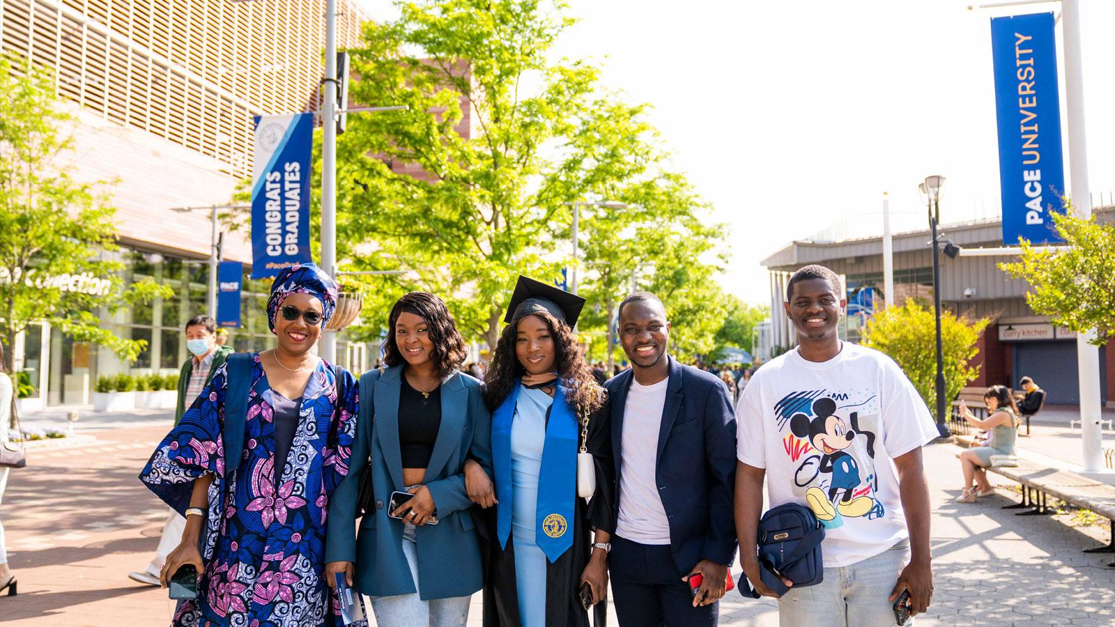 a pace grad with their family 