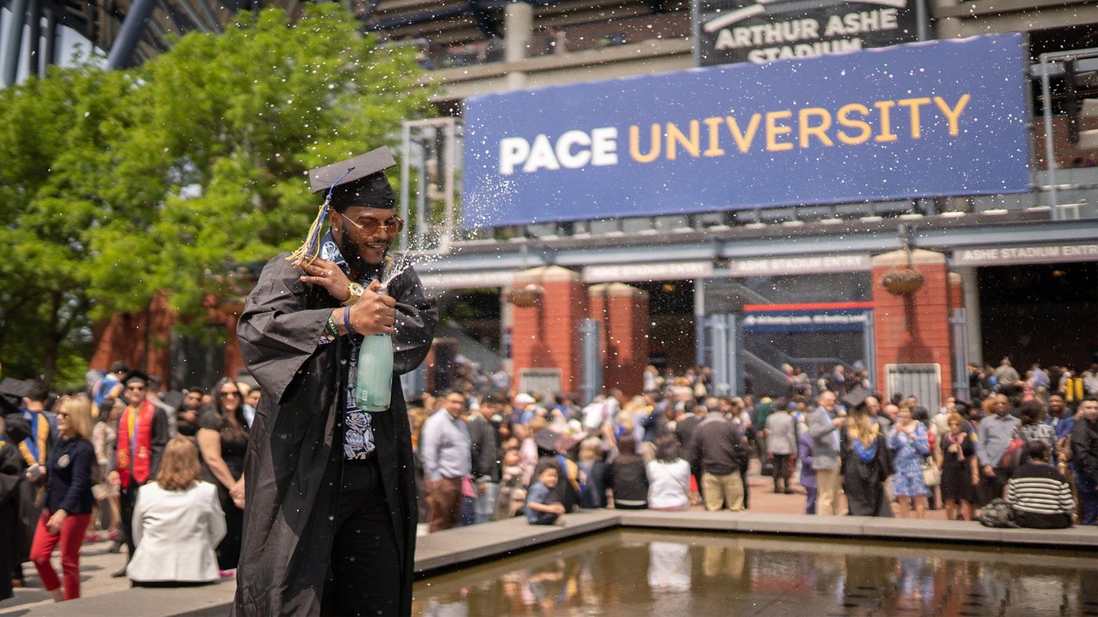 pace grad posing for the camera