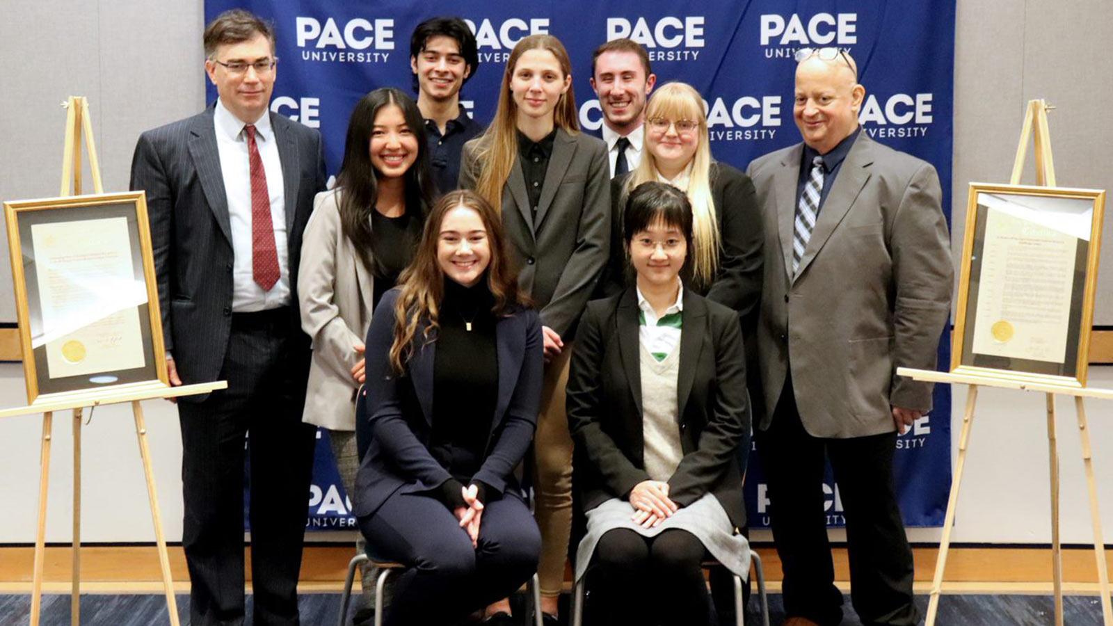 Group of Pace University economics students on the Federal Reserve Challenge Team