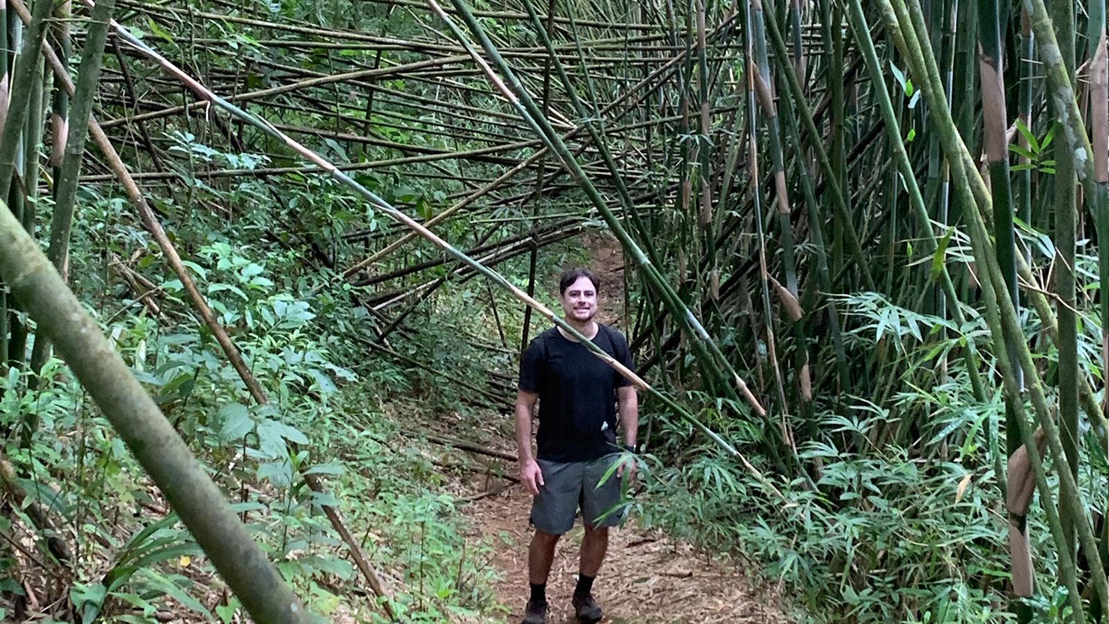 Elisabeth Haub School of Law student on a trail in the Brazilian rain forest