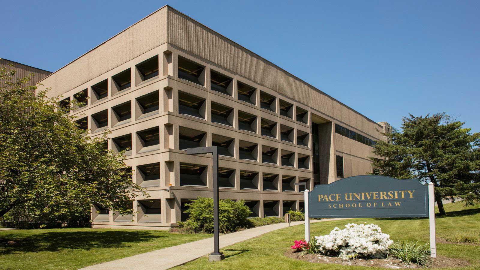 Exterior of Gerber Glass Law Center at the Elisabeth Haub School of Law 