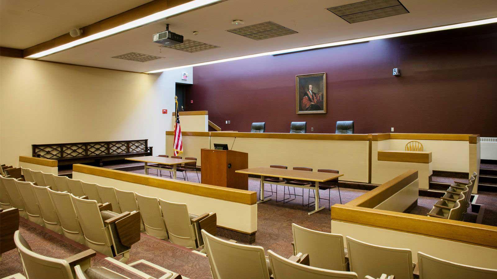 Gerber Glass Moot Courtroom on the Elisabeth Haub School of Law campus
