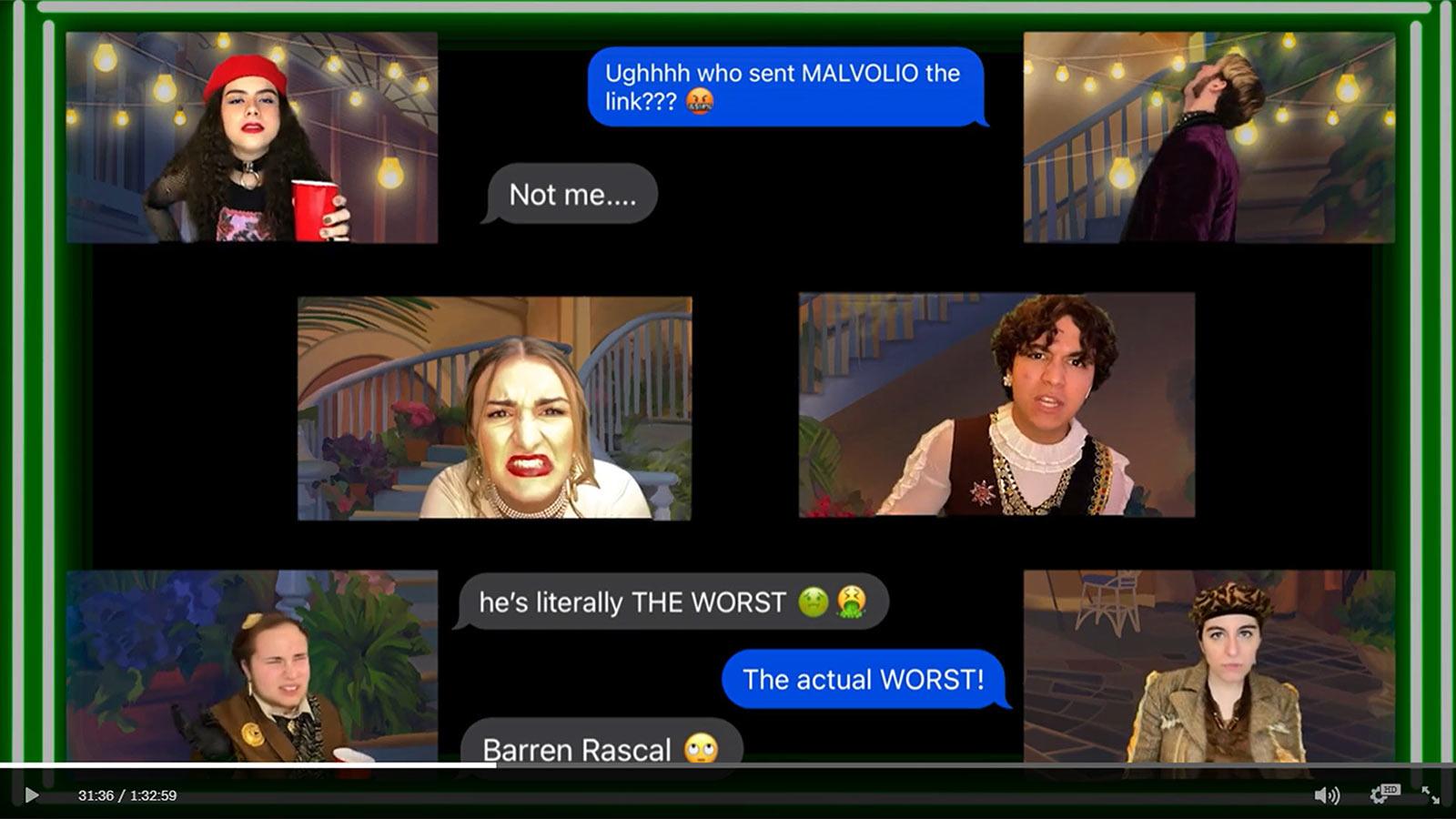 zoom screen of actors from the Sands College of Performing Arts