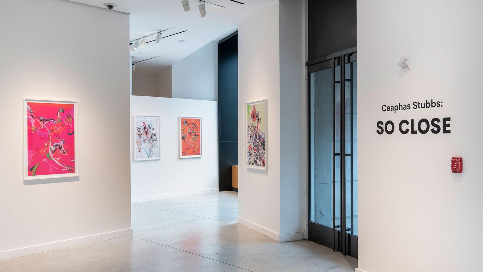Artwork from artist Ceaphas Stubbs on display in the "SO CLOSE" exhibition at the Pace University Art Gallery.