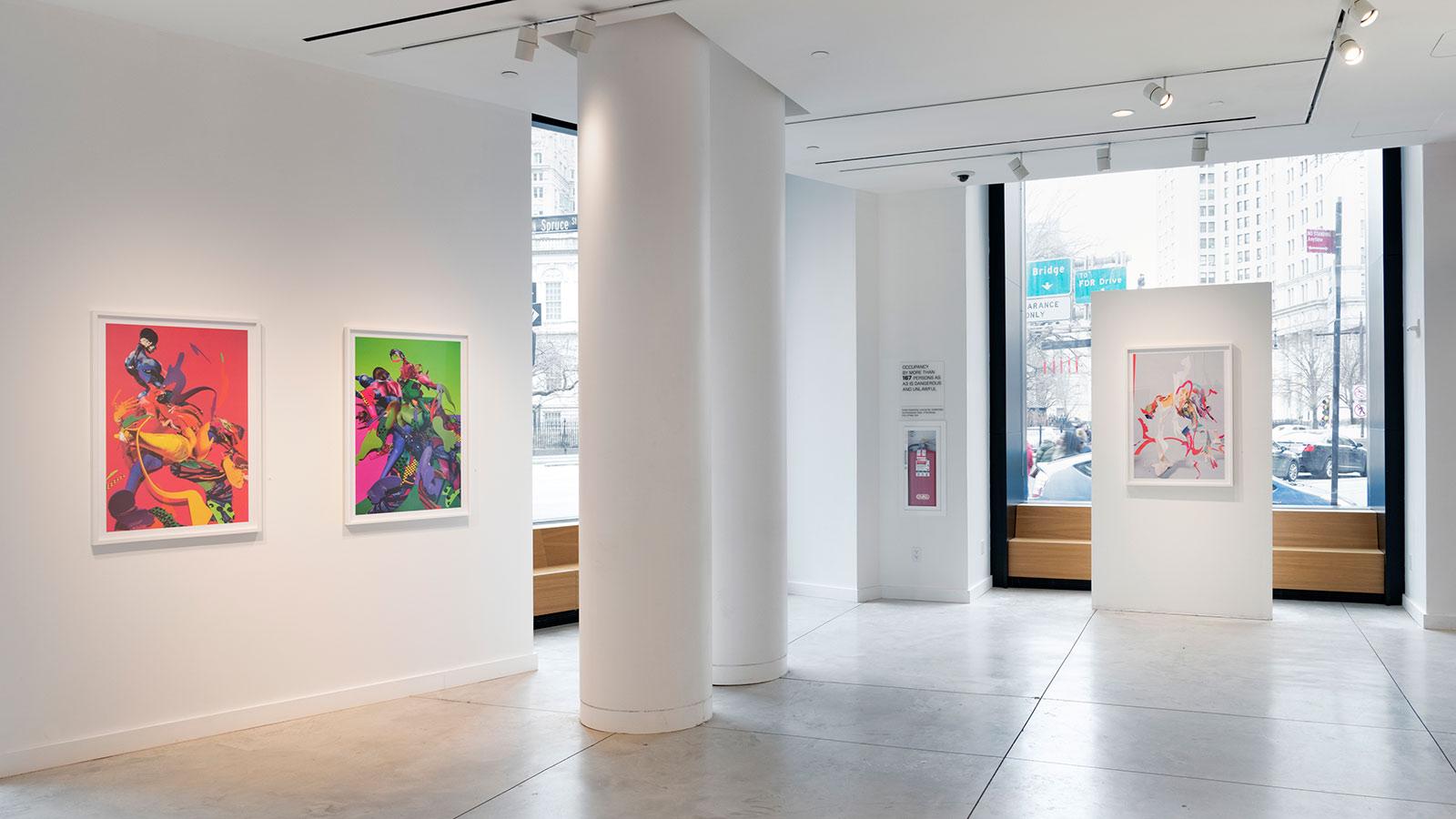 Artwork from artist Ceaphas Stubbs on display in the "SO CLOSE" exhibition at the Pace University Art Gallery.