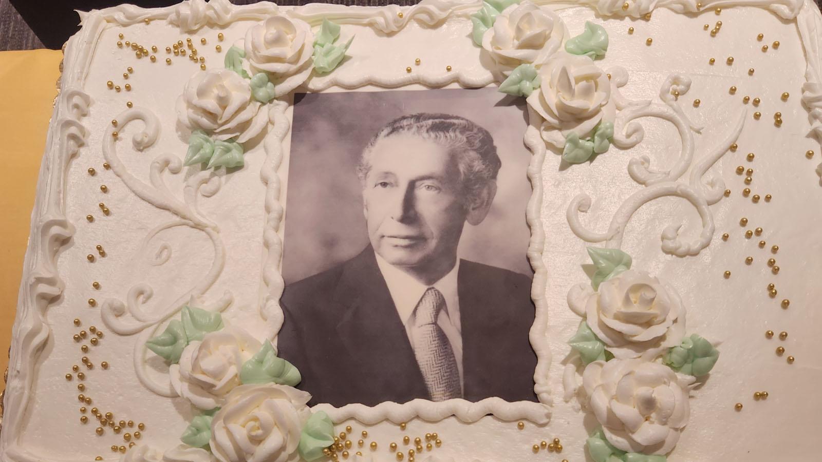 Photo birthday cake for Joseph Lubin's milestone 125th birthday served at Founder's Day 2024.