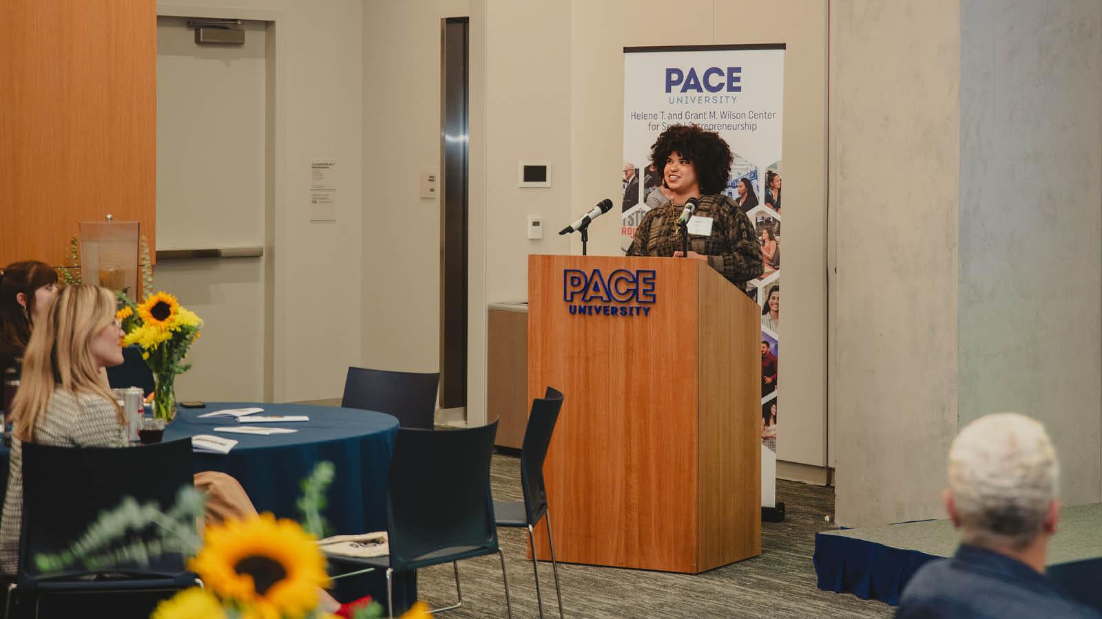 Layne Davis speaks at 2024 Wilson Center Learning Outcomes Event