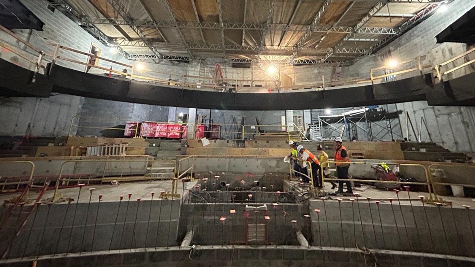 Construction photo of Schimmel Theater.