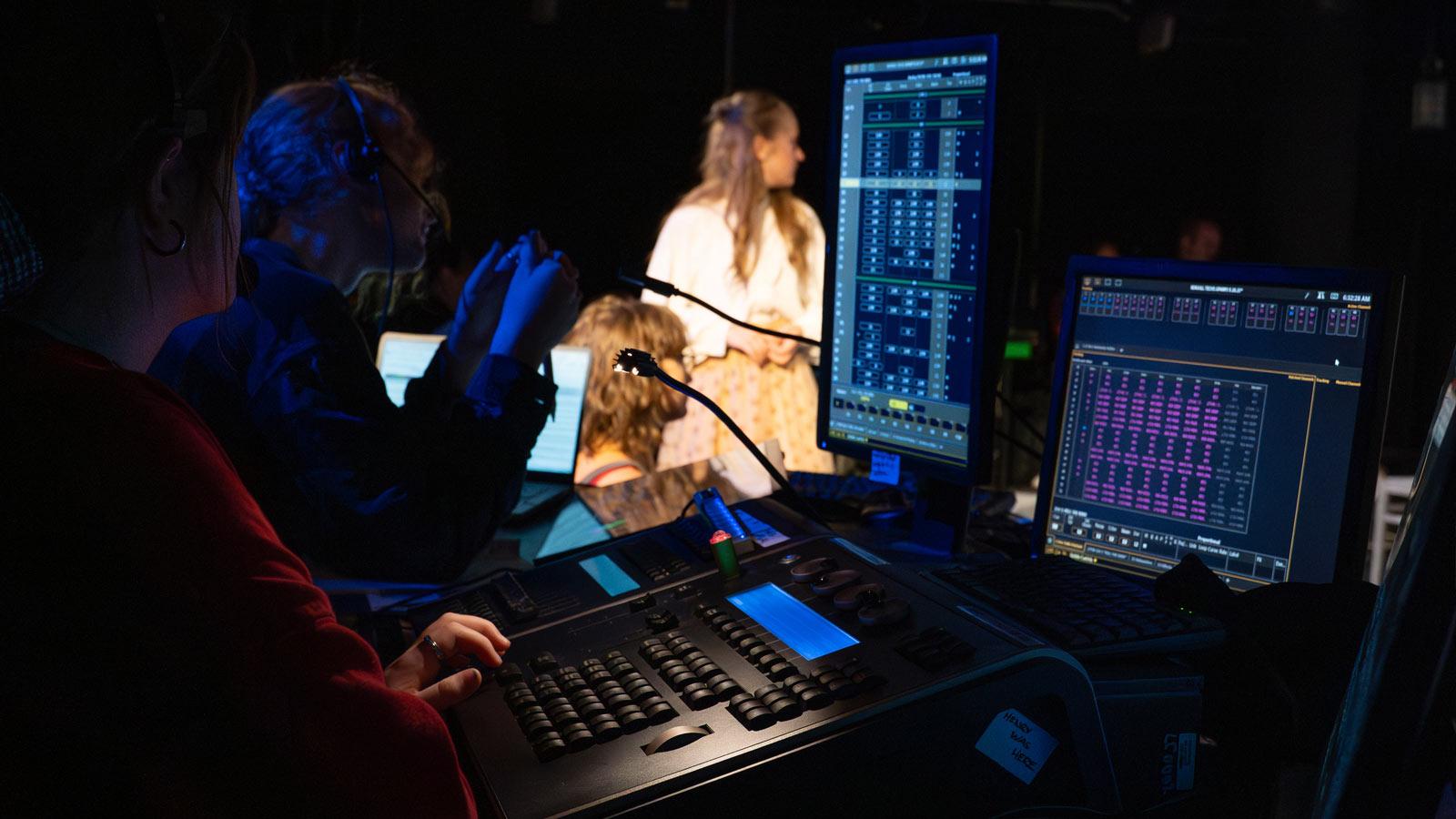 Crew for The Seagull at rehearsals.