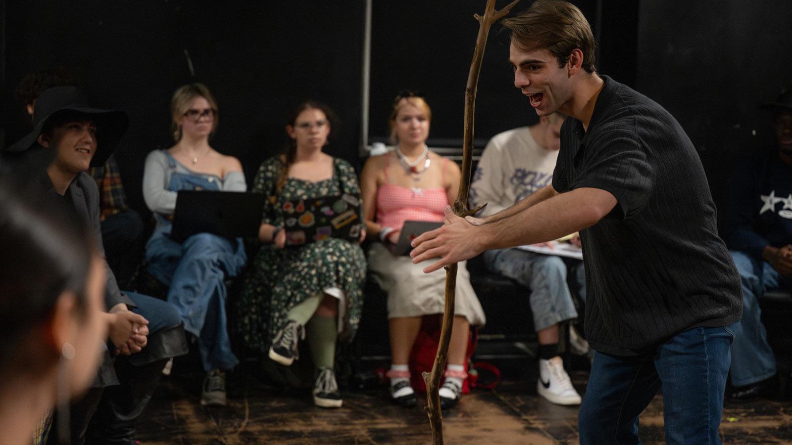 The cast of The Seagull rehearsing.