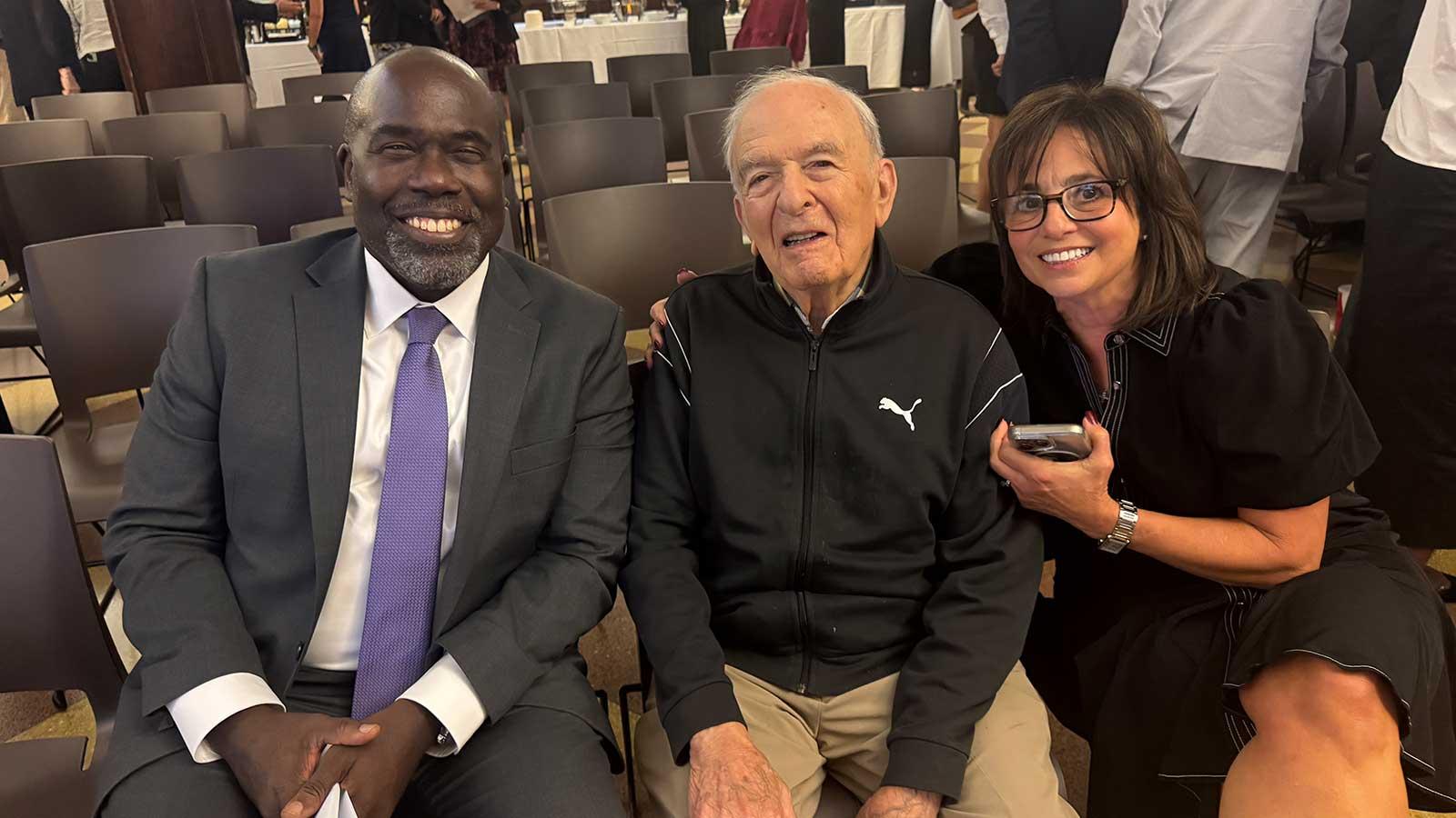 Dean Emeritus Richard Ottinger with Dean Horace Anderson and Dean of Students Angie D'Agostino