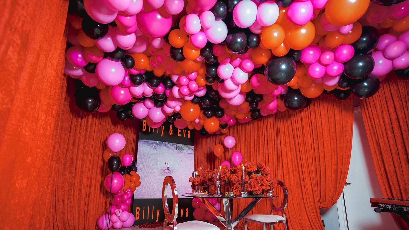 A colorful balloon sculpture designed for a Youtube channel by a Pace University student.