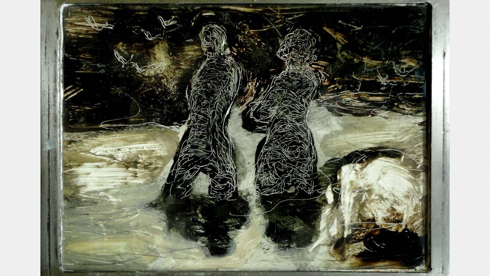 Artwork called Deux Dames by Nathalie Grenier on display in the Lise Curry Exhibition