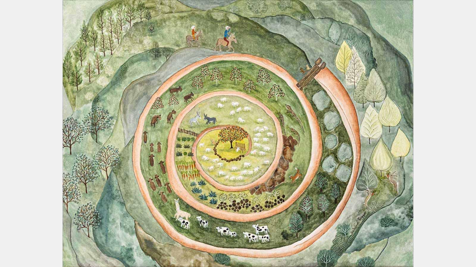 Sabina Puppo, The Journey is the One Within, 2022, Oil and Pigment on Canvas, 25x 19