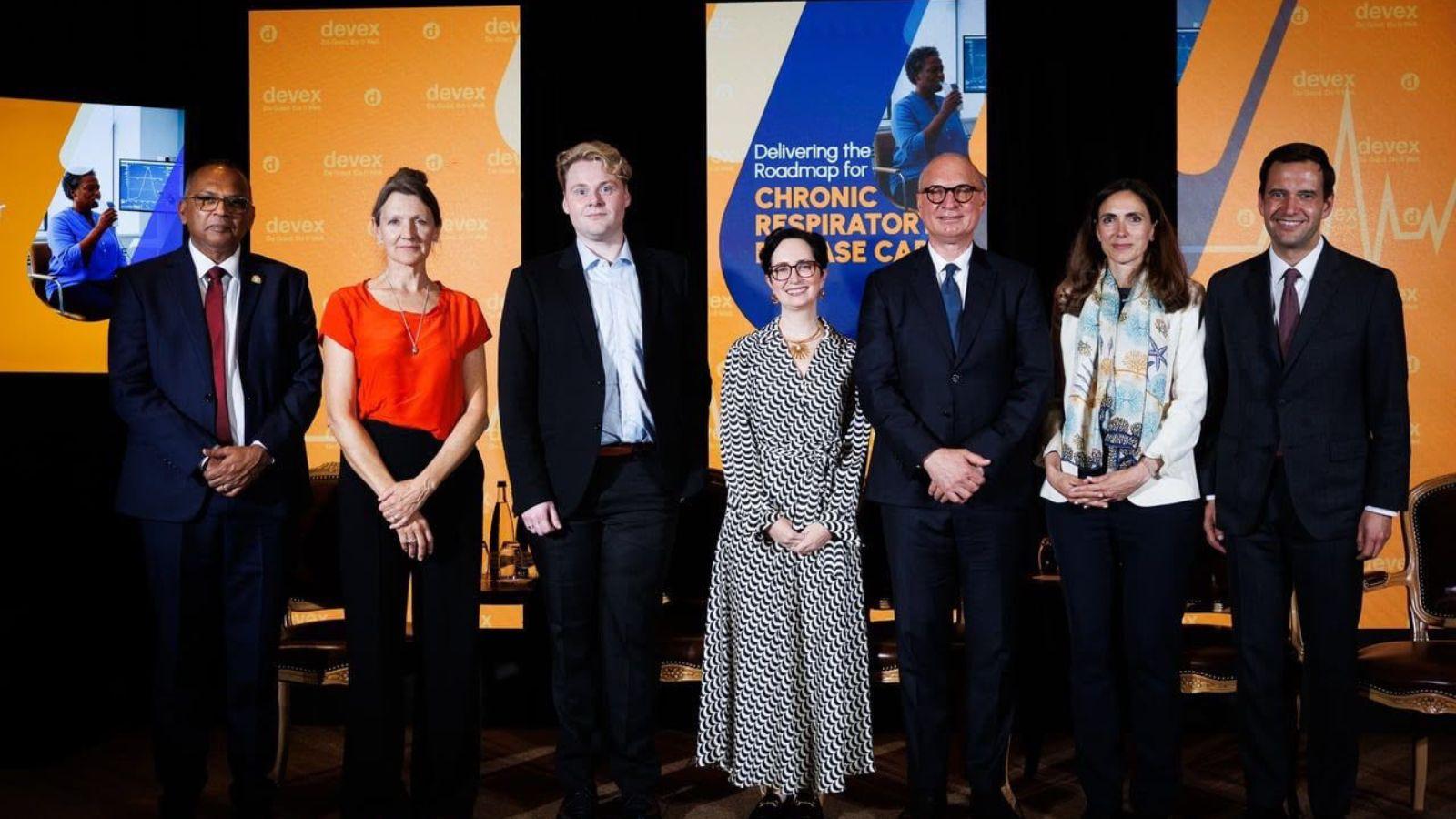 José Luis Castro, Health Minister of Guyana, and other panelists at a World Health Assembly event