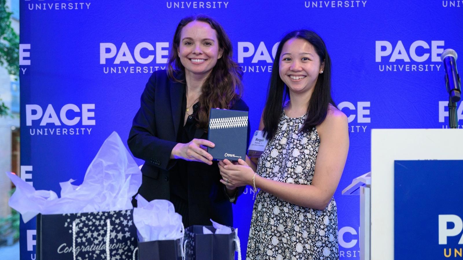 Morgan Steadwell accepting her award