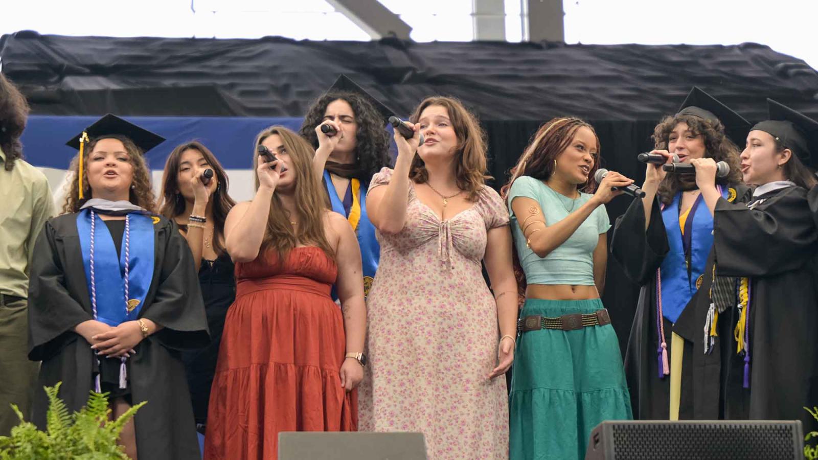 Pace University's a capella group sings at the main ceremony